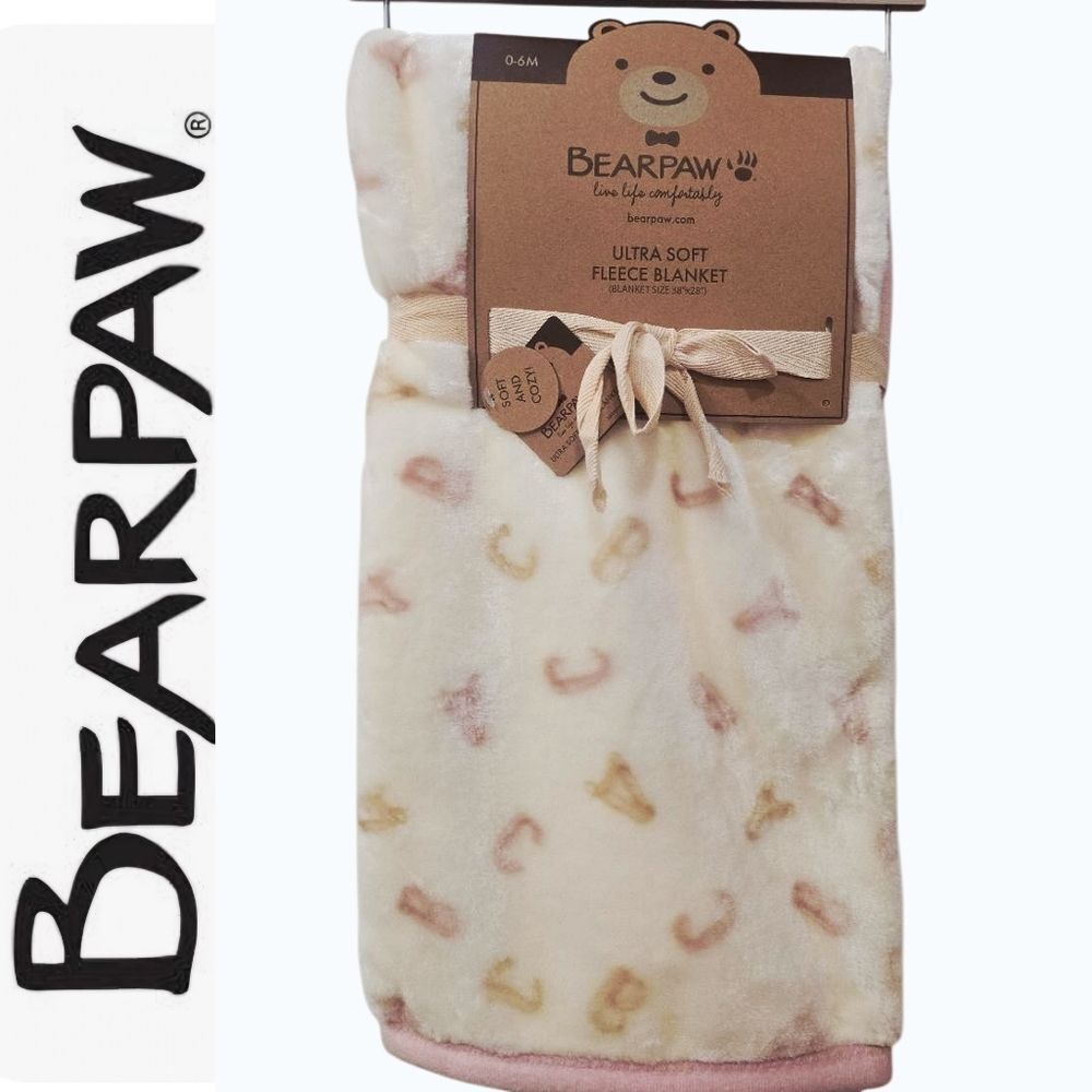 BearPaw ABC's Plush Throw‎ Blanket- Pink